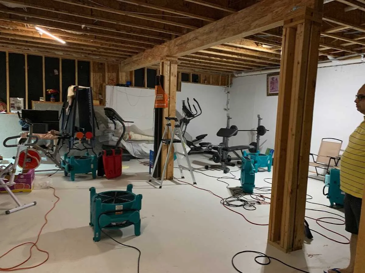 Basement drying equipment setup for Odor Removal & Deodorization in Mason City